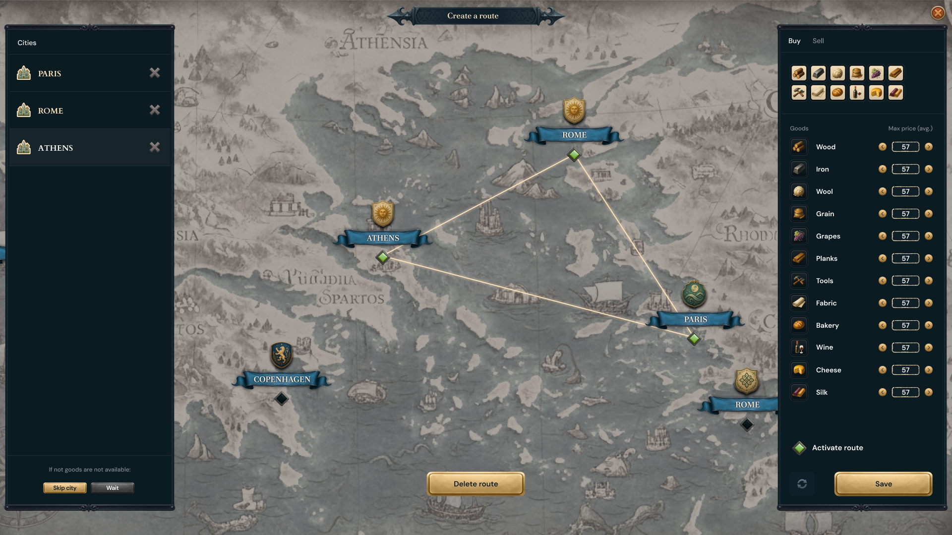 Trade routes